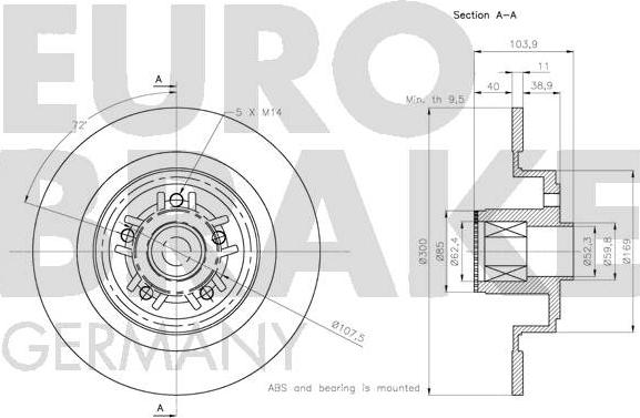 Eurobrake 5815203986 - Спирачен диск vvparts.bg