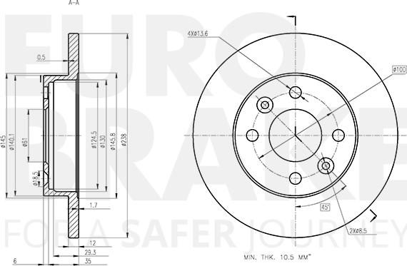 Eurobrake 5815203938 - Спирачен диск vvparts.bg