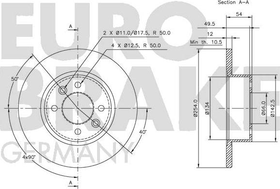 Eurobrake 5815203924 - Спирачен диск vvparts.bg