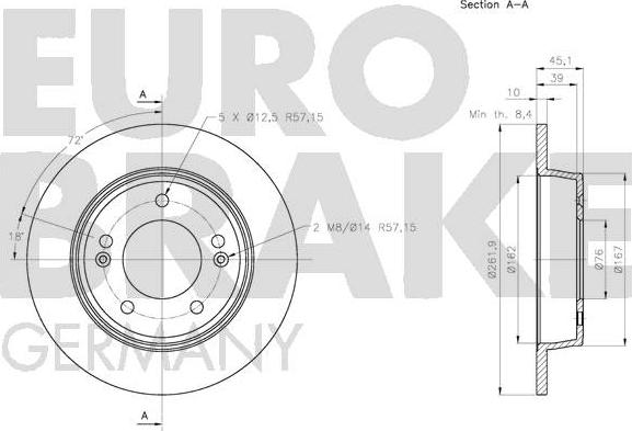 Eurobrake 5815203446 - Спирачен диск vvparts.bg