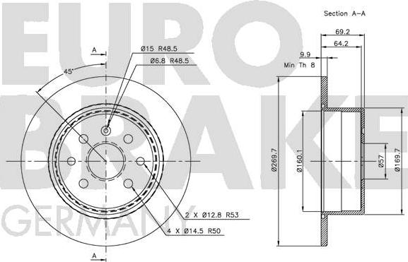 Eurobrake 5815203623 - Спирачен диск vvparts.bg