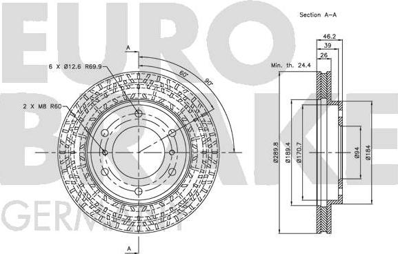 Eurobrake 5815203033 - Спирачен диск vvparts.bg