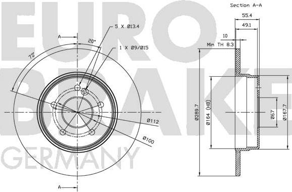 Eurobrake 5815203342 - Спирачен диск vvparts.bg