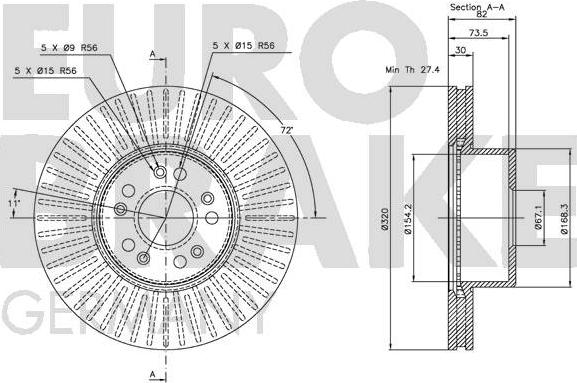 Eurobrake 5815203329 - Спирачен диск vvparts.bg