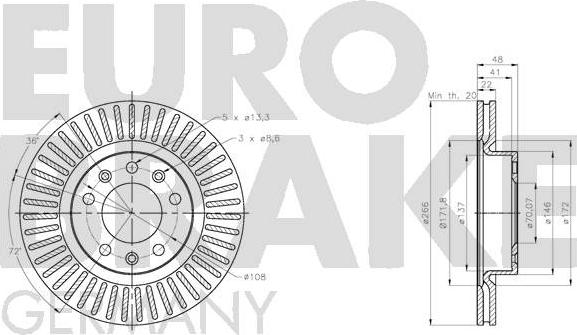 Eurobrake 5815203746 - Спирачен диск vvparts.bg