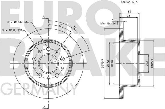 Eurobrake 5815203731 - Спирачен диск vvparts.bg