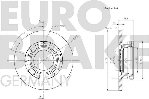 Eurobrake 5815202590 - Спирачен диск vvparts.bg