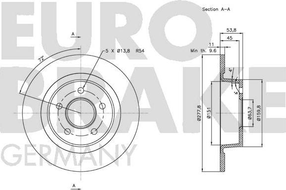 Eurobrake 5815202564 - Спирачен диск vvparts.bg