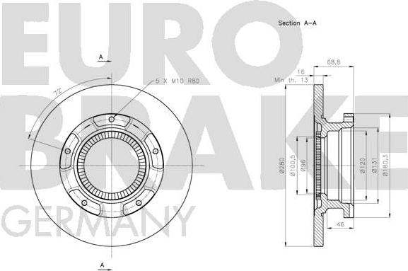 Eurobrake 5815202579 - Спирачен диск vvparts.bg