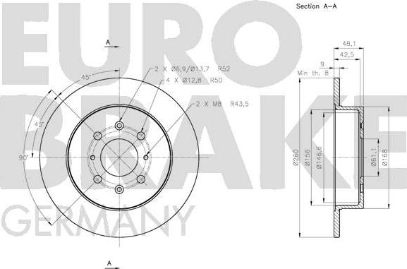 Eurobrake 5815202643 - Спирачен диск vvparts.bg