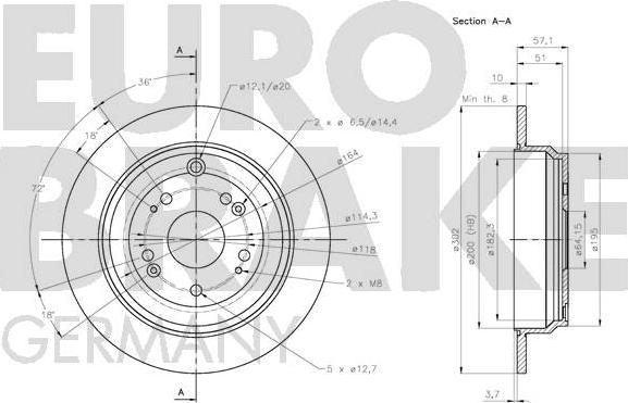 Eurobrake 5815202664 - Спирачен диск vvparts.bg