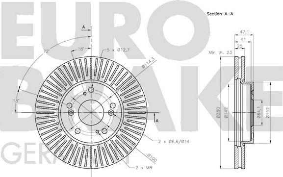 Eurobrake 5815202661 - Спирачен диск vvparts.bg