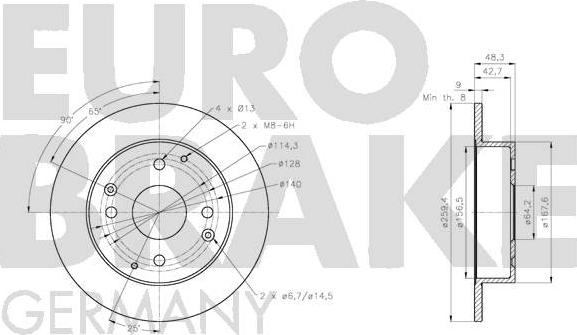 Eurobrake 5815202668 - Спирачен диск vvparts.bg