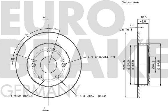 Eurobrake 5815202634 - Спирачен диск vvparts.bg