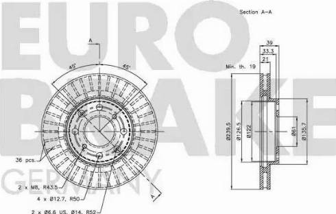 Eurobrake 5815202630 - Спирачен диск vvparts.bg