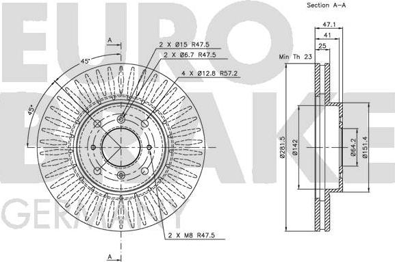 Eurobrake 5815202625 - Спирачен диск vvparts.bg