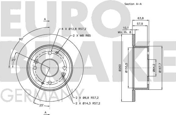 Eurobrake 5815202623 - Спирачен диск vvparts.bg