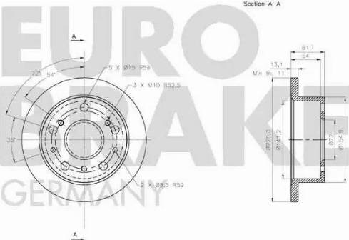 Eurobrake 5815202309 - Спирачен диск vvparts.bg