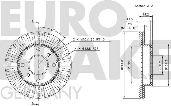 Eurobrake 5815202230 - Спирачен диск vvparts.bg