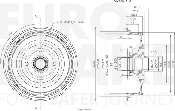 Eurobrake 5825254731 - Спирачен барабан vvparts.bg