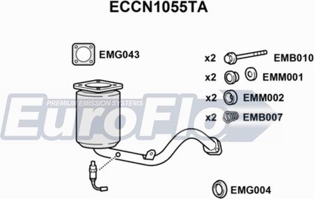 EuroFlo ECCN1055TA - Катализатор vvparts.bg