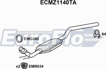 EuroFlo ECMZ1140TA - Катализатор vvparts.bg