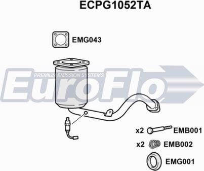 EuroFlo ECPG1052TA - Катализатор vvparts.bg