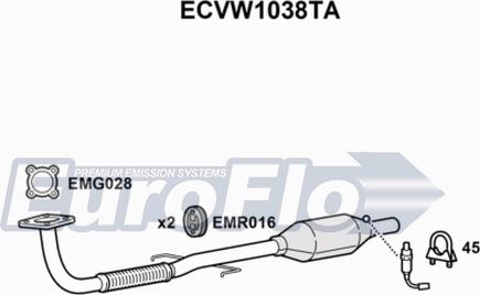EuroFlo ECVW1038TA - Катализатор vvparts.bg
