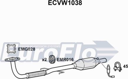 EuroFlo ECVW1038 - Катализатор vvparts.bg