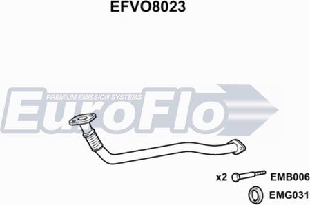 EuroFlo EFVO8023 - Изпускателна тръба vvparts.bg