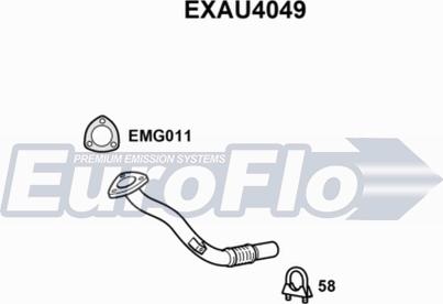 EuroFlo EXAU4049 - Изпускателна тръба vvparts.bg