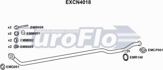 EuroFlo EXCN4018 - Изпускателна тръба vvparts.bg