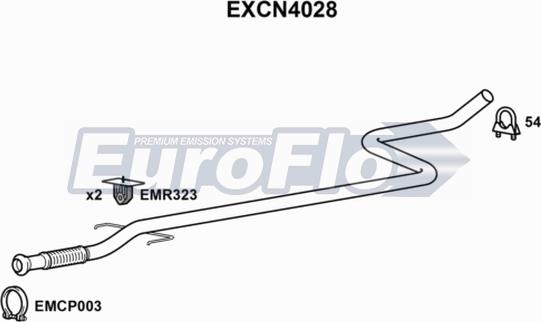 EuroFlo EXCN4028 - Изпускателна тръба vvparts.bg