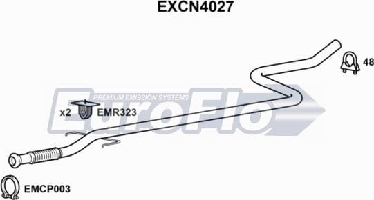 EuroFlo EXCN4027 - Изпускателна тръба vvparts.bg