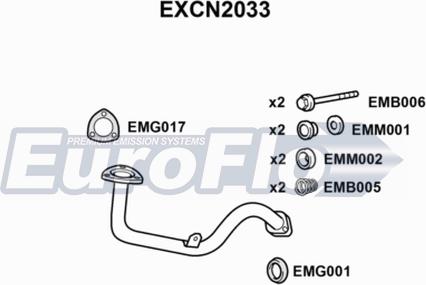 EuroFlo EXCN2033 - Изпускателна тръба vvparts.bg