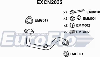 EuroFlo EXCN2032 - Изпускателна тръба vvparts.bg