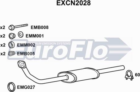 EuroFlo EXCN2028 - Изпускателна тръба vvparts.bg