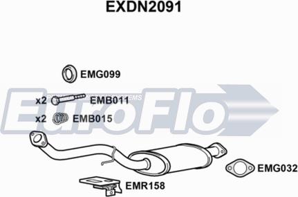 EuroFlo EXDN2091 - Изпускателна тръба vvparts.bg