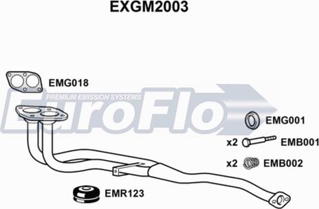 EuroFlo EXGM2003 - Изпускателна тръба vvparts.bg