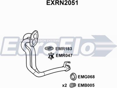 EuroFlo EXRN2051 - Изпускателна тръба vvparts.bg