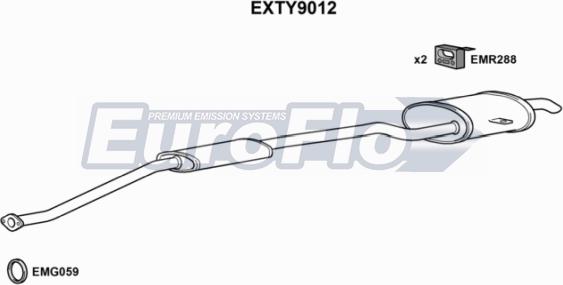 EuroFlo EXTY9012 - Средно, задно гърне vvparts.bg