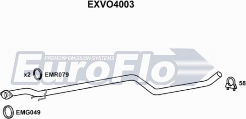 EuroFlo EXVO4003 - Изпускателна тръба vvparts.bg