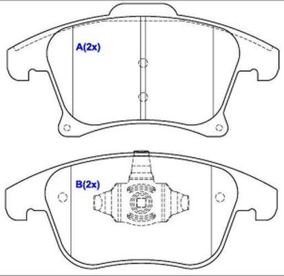 EUROREPAR 1643081980 - Комплект спирачно феродо, дискови спирачки vvparts.bg