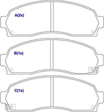 EUROREPAR 1643081080 - Комплект спирачно феродо, дискови спирачки vvparts.bg