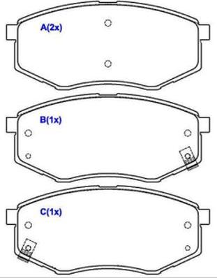 EUROREPAR 1643083780 - Комплект спирачно феродо, дискови спирачки vvparts.bg