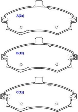 EUROREPAR 1643082980 - Комплект спирачно феродо, дискови спирачки vvparts.bg