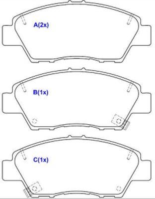 EUROREPAR 1643082280 - Комплект спирачно феродо, дискови спирачки vvparts.bg