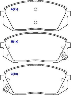 EUROREPAR 1643079080 - Комплект спирачно феродо, дискови спирачки vvparts.bg