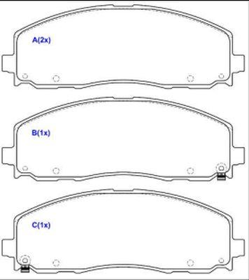 EUROREPAR 1643076180 - Комплект спирачно феродо, дискови спирачки vvparts.bg