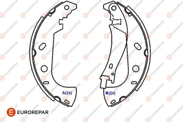 EUROREPAR 1643186080 - Комплект спирачна челюст vvparts.bg